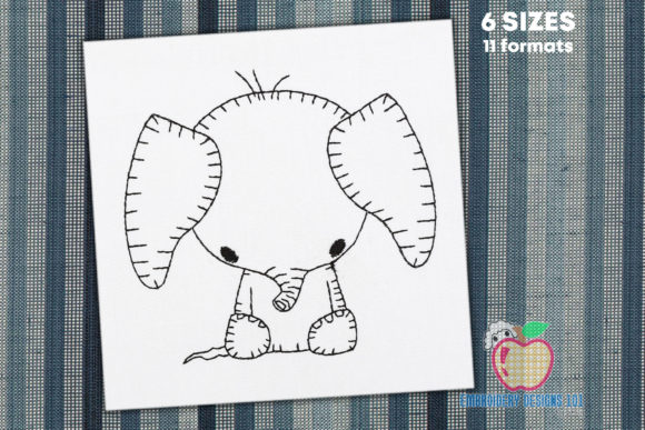 Baby Elephant Sitting Bean Stitch