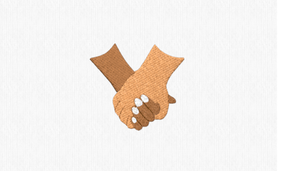Clasped Hands: A Thoughtful Embroidery Design for Boutique Sweatshirts