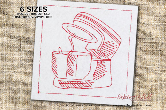 Dough Mixer with Bowl Embroidery Design