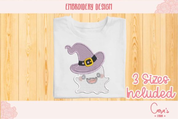 Ghost with Hat: A Charming Halloween Embroidery Design