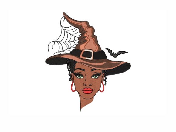 Halloween Woman: A Hauntingly Elegant Embroidery Design