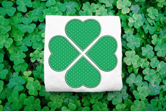 Large Heart Clover Applique