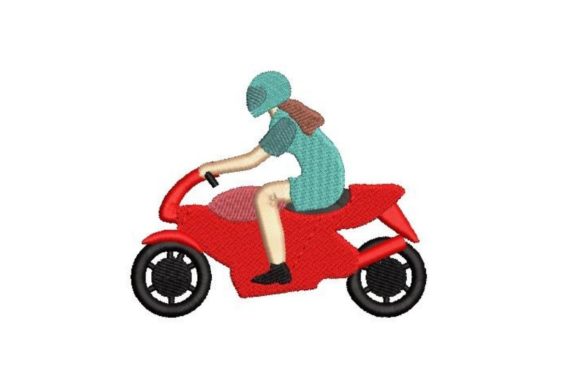 Nurse Riding a Motorcycle