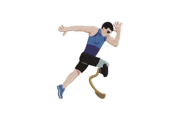 Paralympic Athlete Embroidery Design