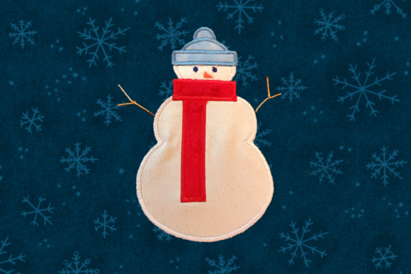 Snowman with Scarf Applique