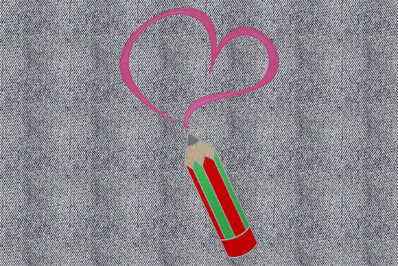 Valentine Pencil Embroidery Design