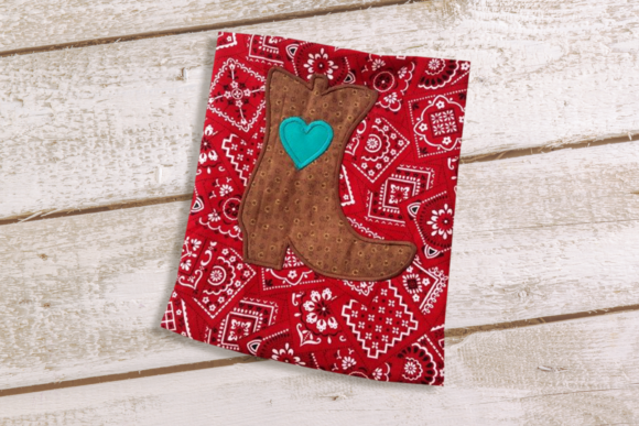 Western Boot with Heart Applique