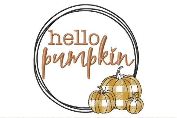 Wreath with Pumpkins Hello Pumpkin