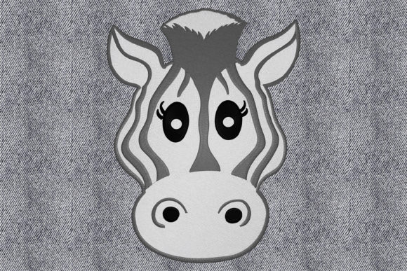 Zebra Face Embroidery Design